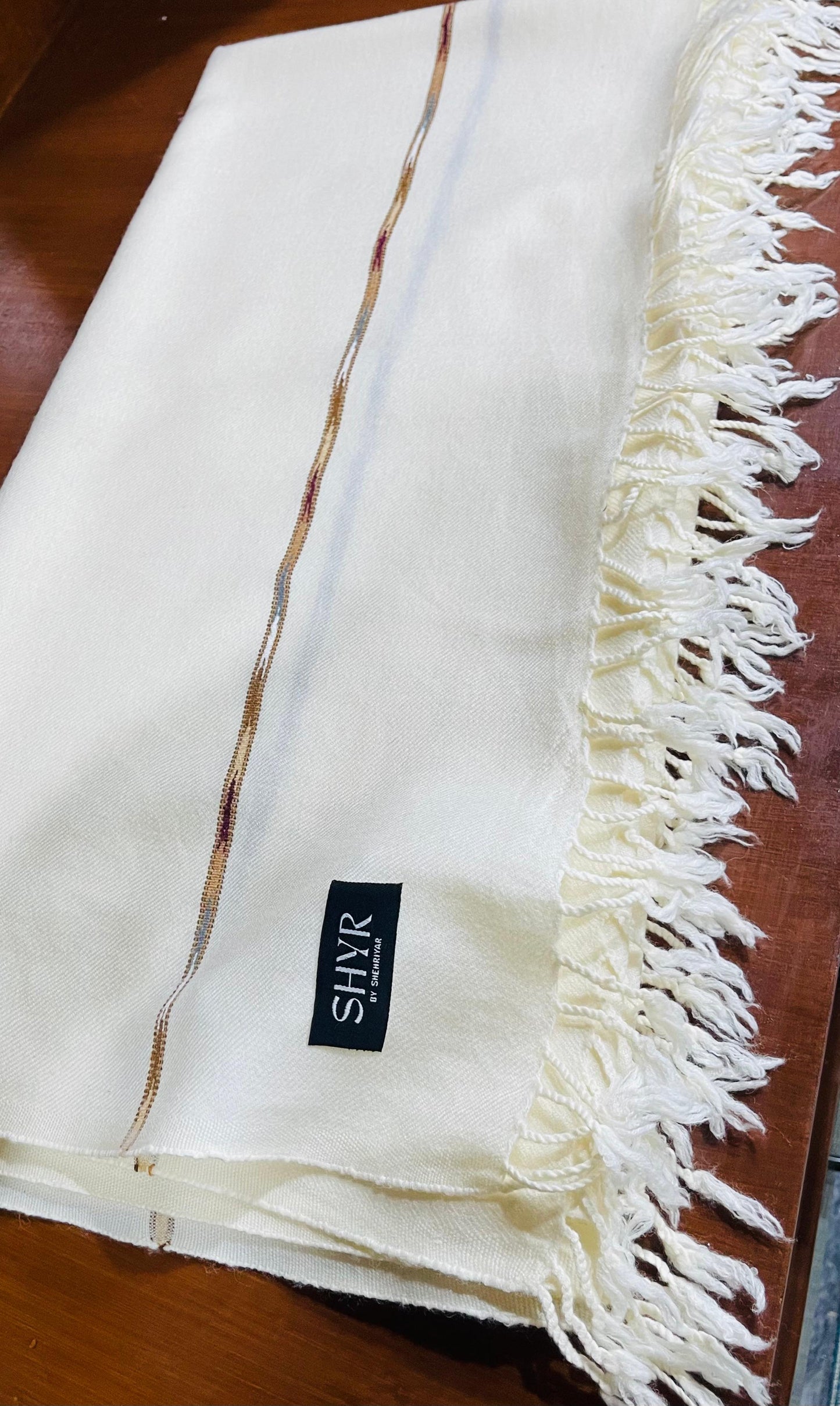 Swati Woolen Shawl - White