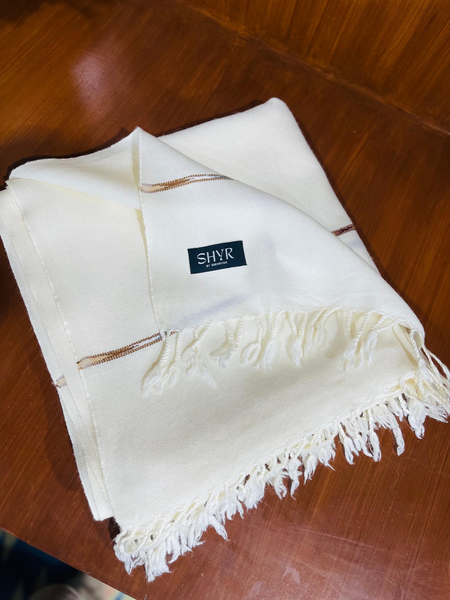 Swati Woolen Shawl - White