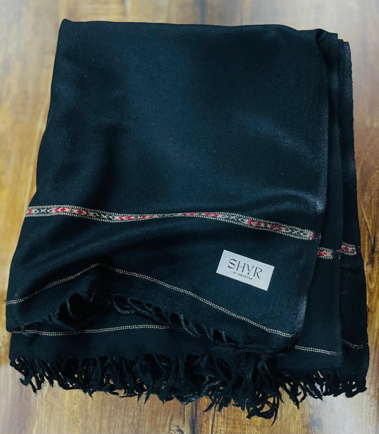 Swati Woolen Shawl - Black