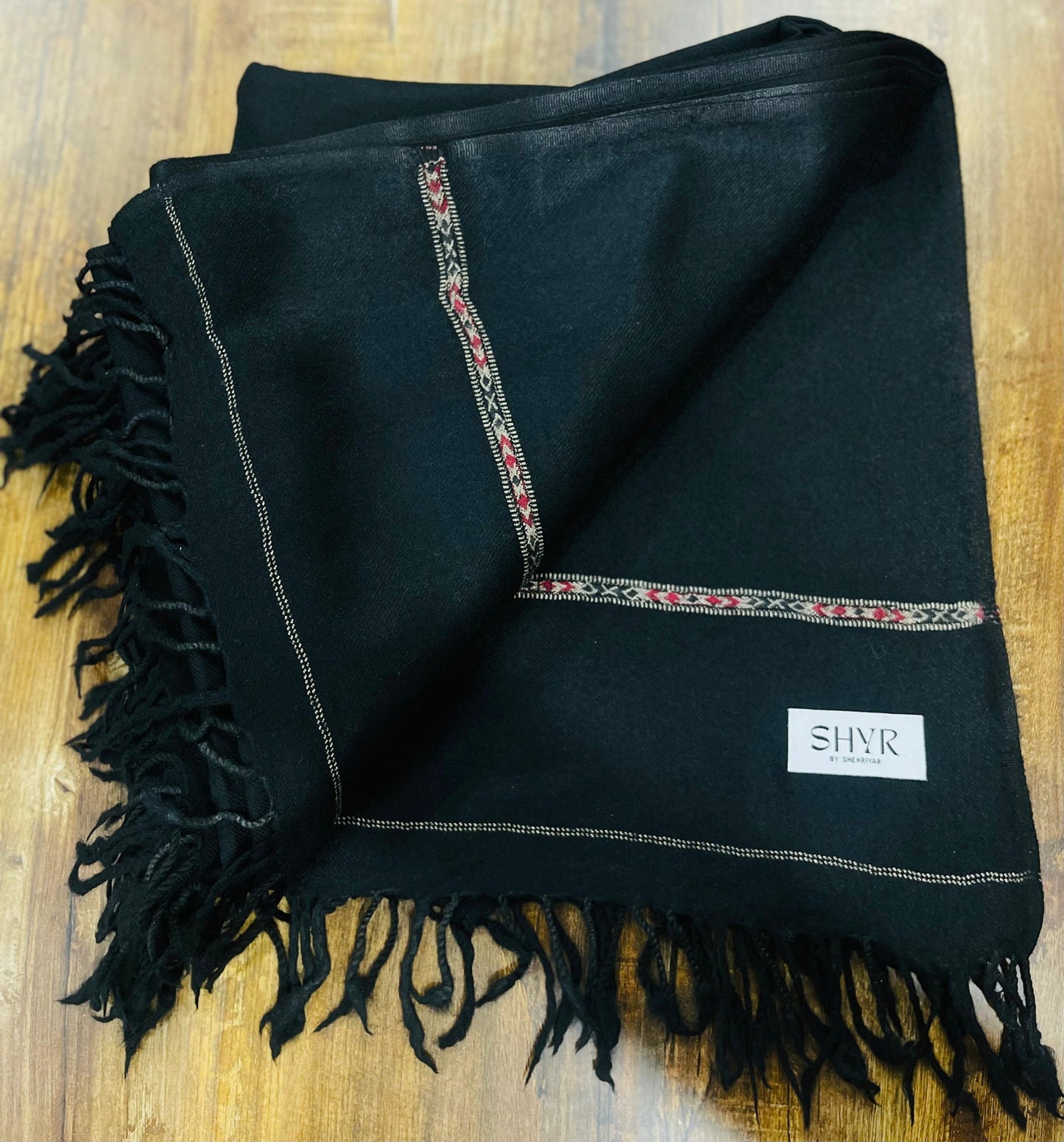 Swati Woolen Shawl - Black